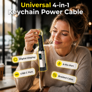 EazyKrt™ 4-in-1 Portable Charging Cable Keychain